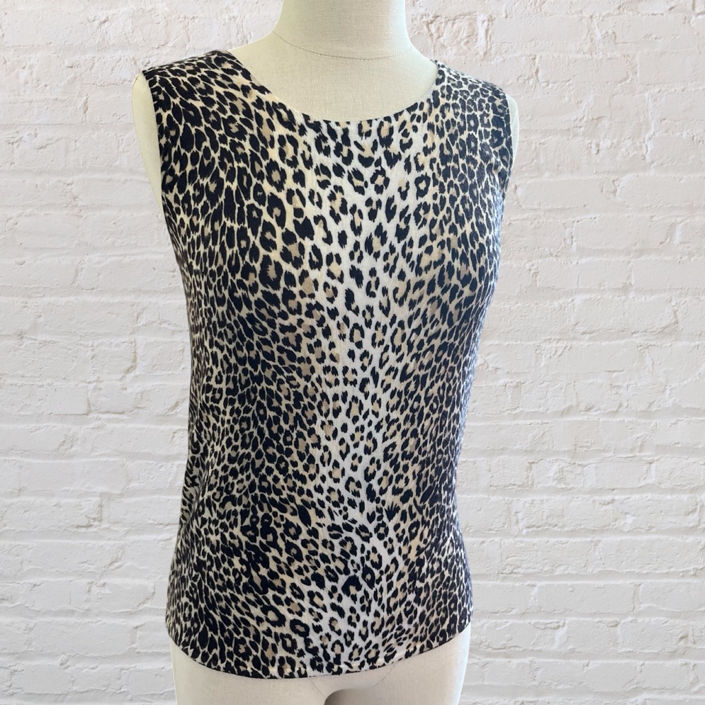 Sleeveless Leopard Print Sweater From Pierri New York